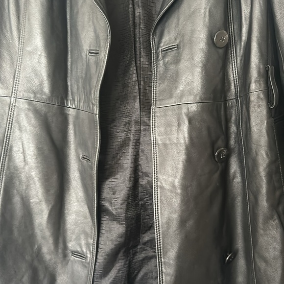 Cole Haan Short Trench Lambskin Doubke Breasted With Belt - Picture 3 of 10